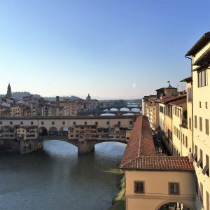 View of Arno from the renowned Ufuzzi museum.  Florence's Renaissance majesty makes it possibly my top spot for solo travel like a local.for 
