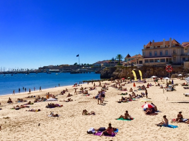 Beach picture of former fishing village Cascais
