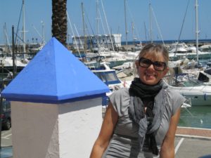 Author beachside in Marbella, Costa del Sol 